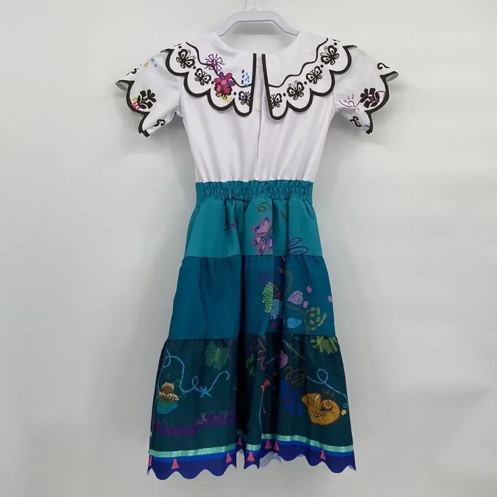 Disney Childs Encanto Mirabel Dress and Glasses Halloween Costume Small 4-6